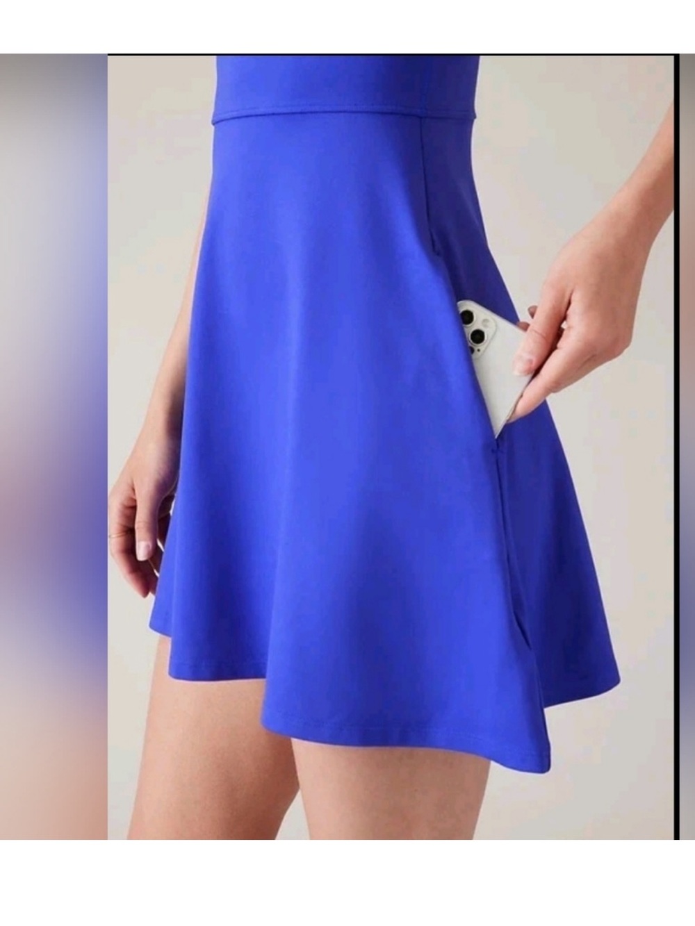 ATHLETA Conscious Athletic Dress Lazurite Blue Racerback UPF Pockets - Picture 3 of 14